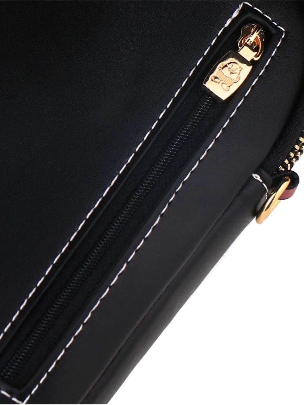Black Cat Print Crossbody Bag with Red Accents - Picture 3 of 4